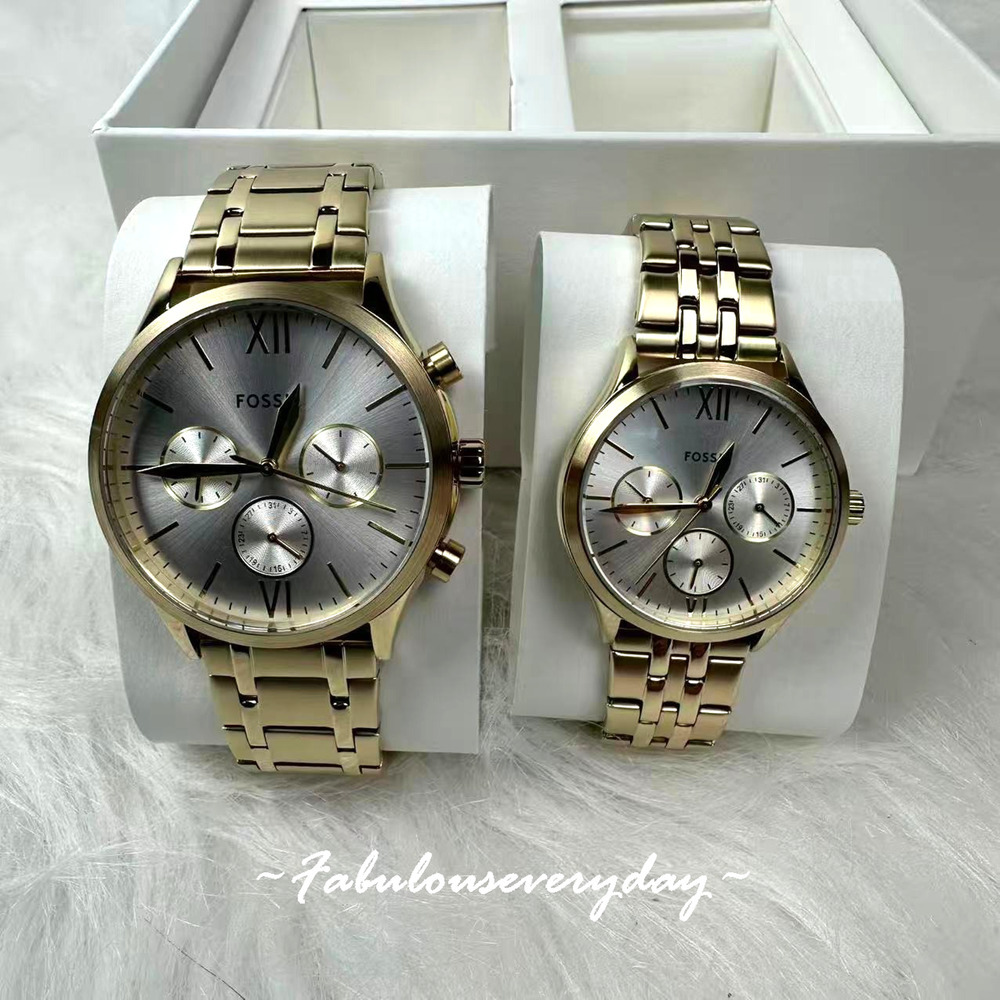 FOSSIL Fenmore Multifunction Gold-Tone Stainless Steel Watch Set BQ2899SET